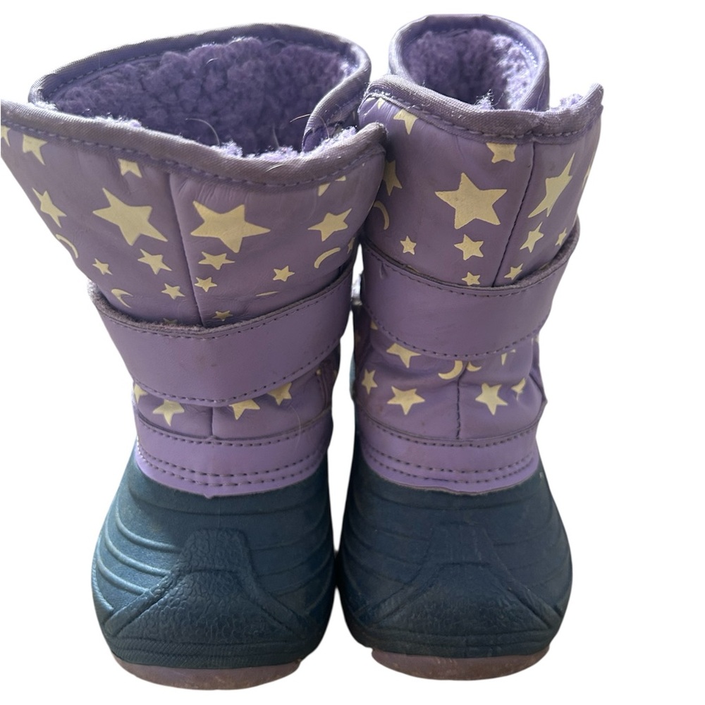 Cat & Jack Purple Star Patterned Thermolite Winter Boots size 5
